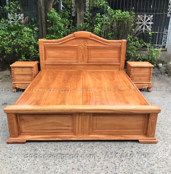 Giường gỗ gõ đỏ vạt phản
