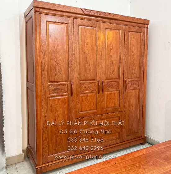 Combo Phòng Ngủ Gỗ Hương Đá 4 Chi Tiết Giá Cực Ưu Đãi