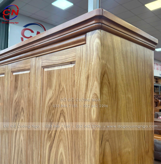 Tủ Quần Áo Gỗ Hương Xám 3 Cánh Mẫu Trơn 1m52