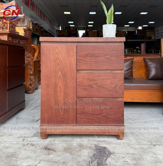 Tủ Nhật Ngăn Kéo Gỗ Sồi Nga 80cm – 3 Ngăn Kéo Dễ Sử Dụng