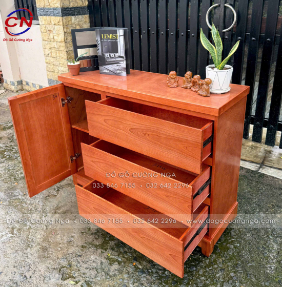Tủ ngăn kéo gỗ xoan đào ( tủ quần áo em bé ) 