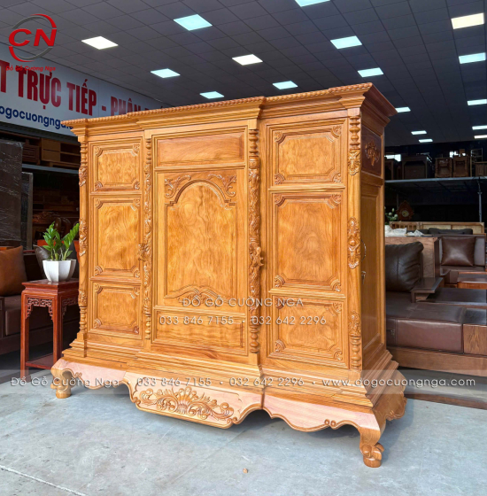 Tủ Thờ Gỗ Gõ Đỏ Cao Cấp 1m75 Cánh Trơn