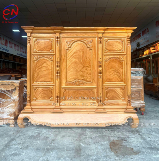 Tủ Thờ Gỗ Gõ Đỏ Cao Cấp 1m75 Cánh Trơn