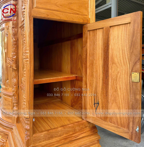 Tủ Thờ Gỗ Gõ Đỏ Cao Cấp 1m75 Cánh Trơn