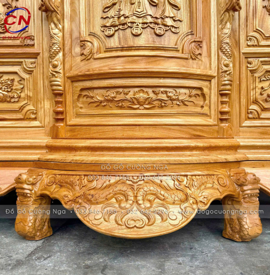 Tủ Thờ Gỗ Gõ Đỏ Cao Cấp 1m75 Cánh Trơn