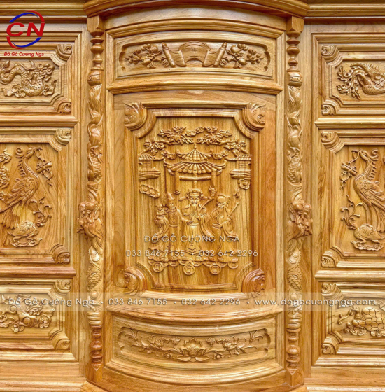 Tủ Thờ Gỗ Gõ Đỏ Cao Cấp 1m75 Cánh Trơn