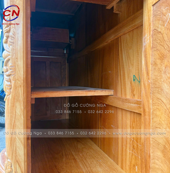 Tủ Thờ Gỗ Gõ Đỏ Cao Cấp 1m75 Cánh Trơn