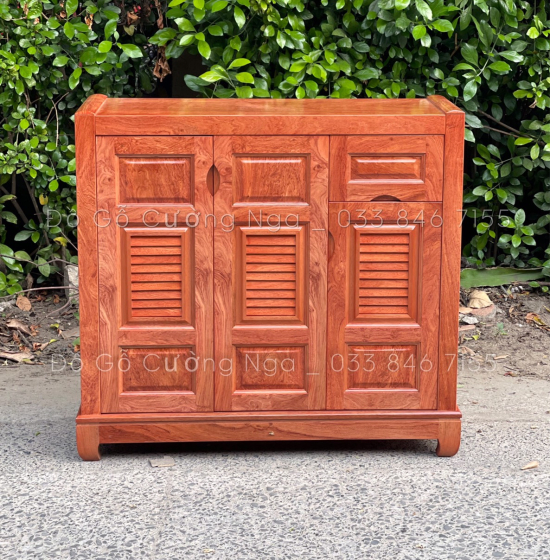 Tủ Giày Dép Gỗ Hương Đá 3 Cánh Hiện Đại - TD 03