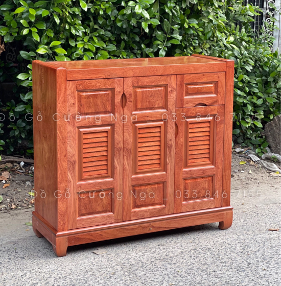 Tủ Giày Dép Gỗ Hương Đá 3 Cánh Hiện Đại - TD 03