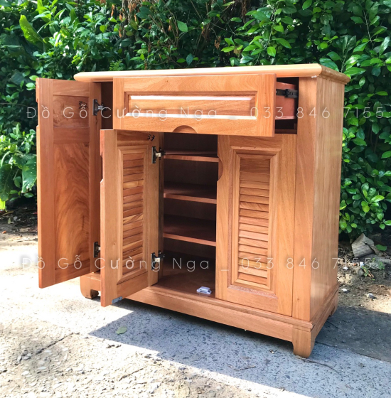 Tủ Giày Dép Gỗ Đinh Hương 3 Cánh Cao Cấp Giá Rẻ - TD 07