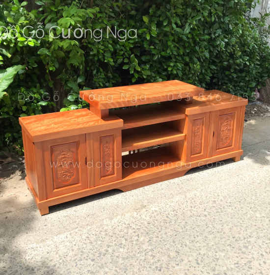 Kệ tivi gỗ Đinh Hương mẫm mâm hiện đại KG 09