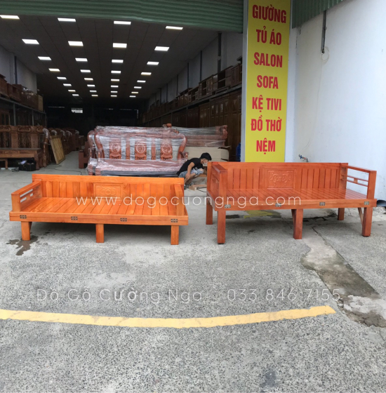 Ghế Giường Gỗ Sồi Chân Cao 1m6x2m Đặc Biệt Cho Người Lớn Tuổi 