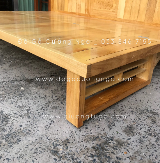 Ghế Giường Gấp Đa Năng Gỗ Sồi 1m4x1m9 Màu Tự Nhiên Giá Rẻ 