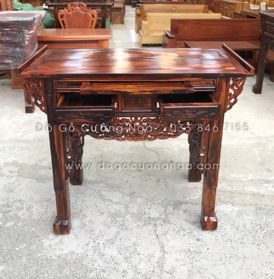 Bàn thờ gia tiên gỗ Muồng 1 tầng giá rẻ  BT 011