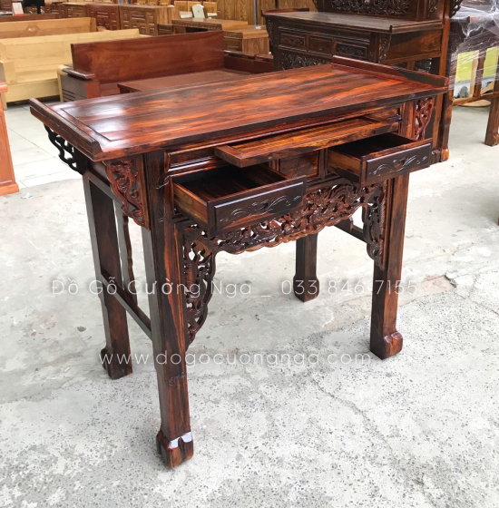 Bàn thờ gia tiên gỗ Muồng 1 tầng giá rẻ  BT 011