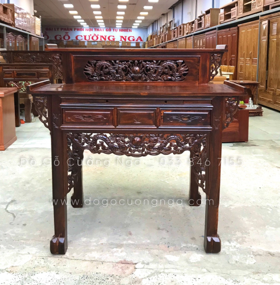 Bàn thờ gia tiên gỗ Muồng 2 tầng BT 09 - giá rẻ 