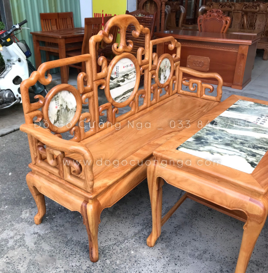 Bộ Salon Gỗ Gõ Đỏ Tay Móc Cao Cấp