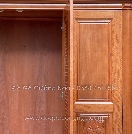 Tủ quần áo gỗ xoan đào 3 cánh cao cấp 