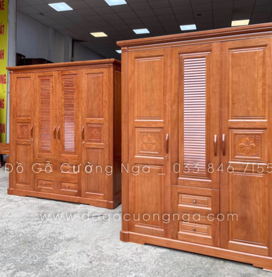 Tủ quần áo gỗ xoan đào 3 cánh cao cấp 