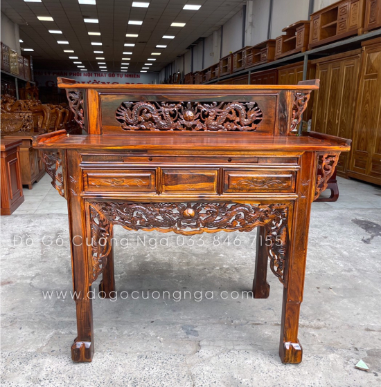 Bàn thờ gia tiên gỗ Muồng 2 tầng BT 09 - giá rẻ 