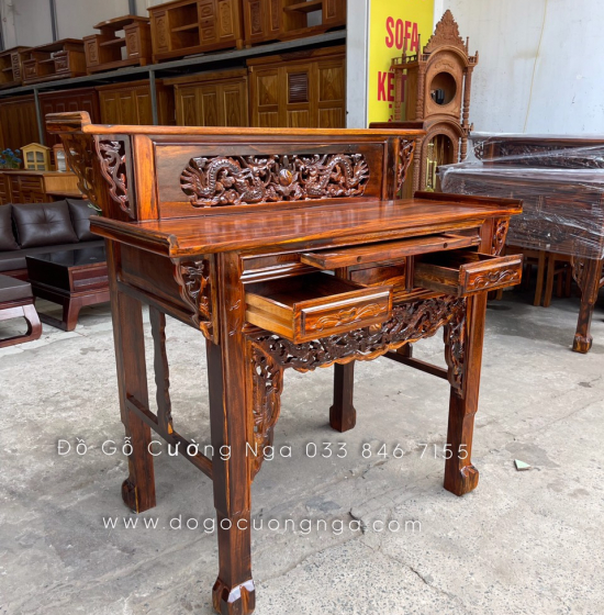 Bàn thờ gia tiên gỗ Muồng 2 tầng BT 09 - giá rẻ 