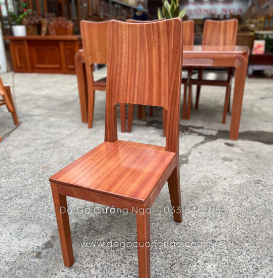 Bộ bàn ăn gỗ Xoan Đào 6 ghế cao cấp - chân soi BG 028