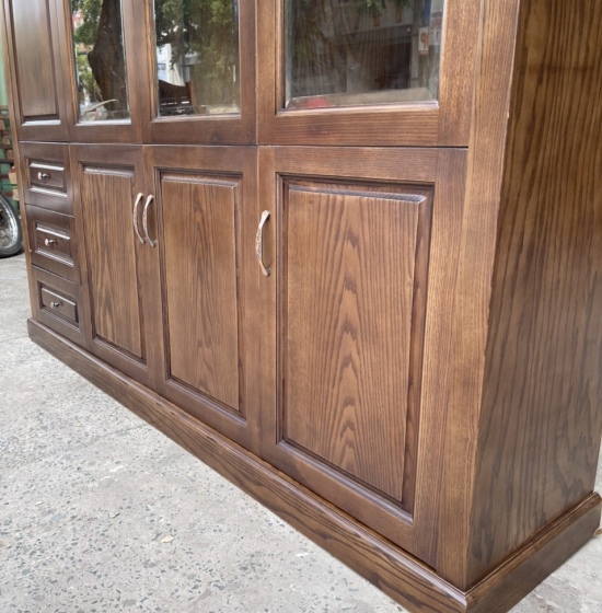 Tủ Hồ Sơ Gỗ Sồi Nga 1m86 Lau Màu Óc Chó Đẹp Hiện Đại 