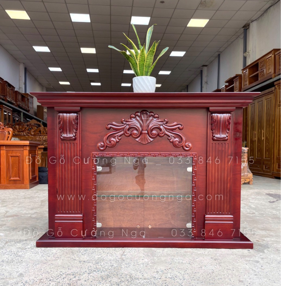 Lò sưởi gỗ xoan đào trang trí phòng khách hiện đại TG 02