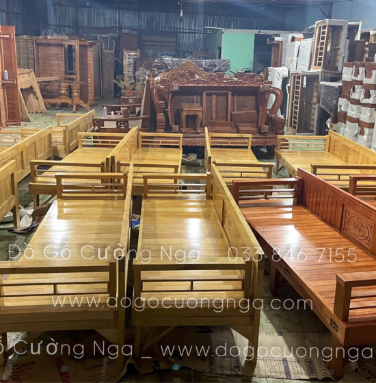 Ghế Giường Gấp Đa Năng Gỗ Sồi 1m4x1m9 Màu Tự Nhiên Giá Rẻ 