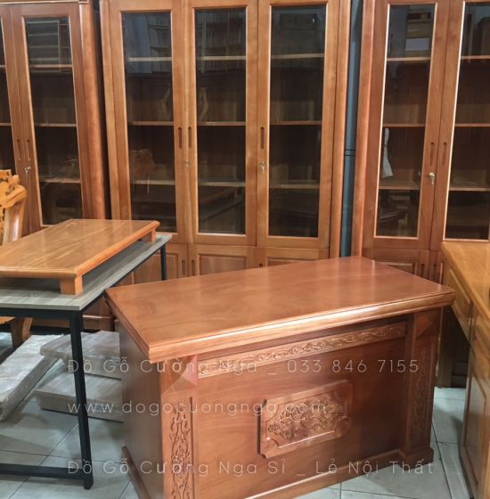 Bàn Làm Việc Gỗ Xoan Đào 1m2 Hiện Đại - BLV 09