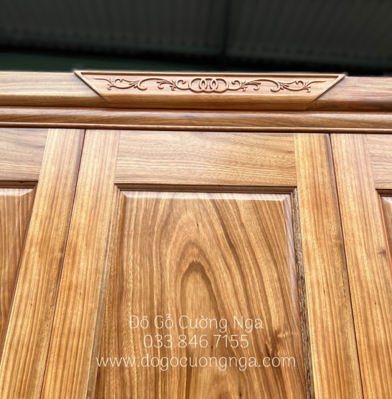 Tủ quần áo gỗ hương xám 3 cánh 1m6  - mẫu trơn 