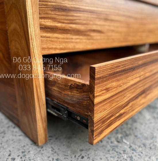 Bộ Bàn Ghế Sofa Góc L Gỗ Hương Xám 2m8x1m8 Vế Phải