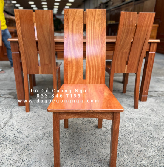 Bộ bàn ăn 6 ghế gỗ Xoan Đào hiện đại  BG 026