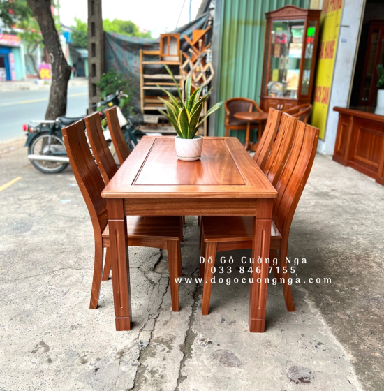 Bộ bàn ăn 6 ghế gỗ Xoan Đào hiện đại  BG 026