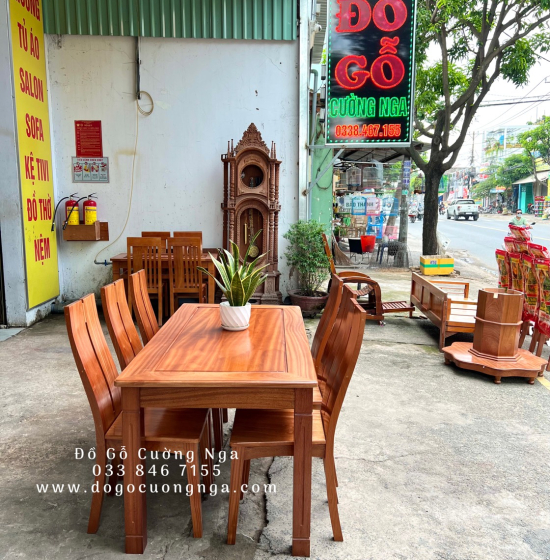 Bộ bàn ăn 6 ghế gỗ Xoan Đào hiện đại  BG 026