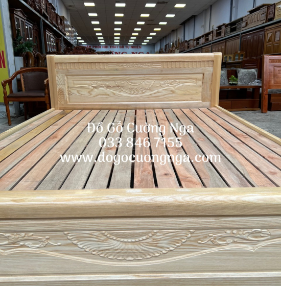 Giường Gỗ Sồi Nga Vạt Thưa Bền Đẹp - Trạm Hoa 