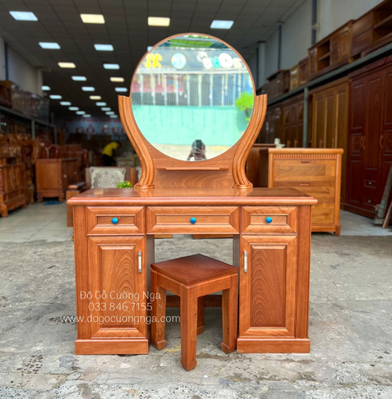 Bàn Trang Điểm Gỗ Xoan Đào 1m1 Đẹp Giá Rẻ TĐ 023