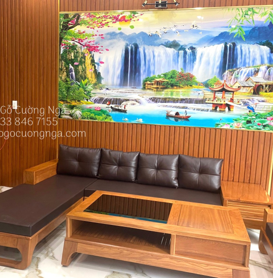 Bàn Ghế Sofa Gỗ Gõ Đỏ Góc L 2m8x1m8 - Vế Trái ( Kèm Nệm )