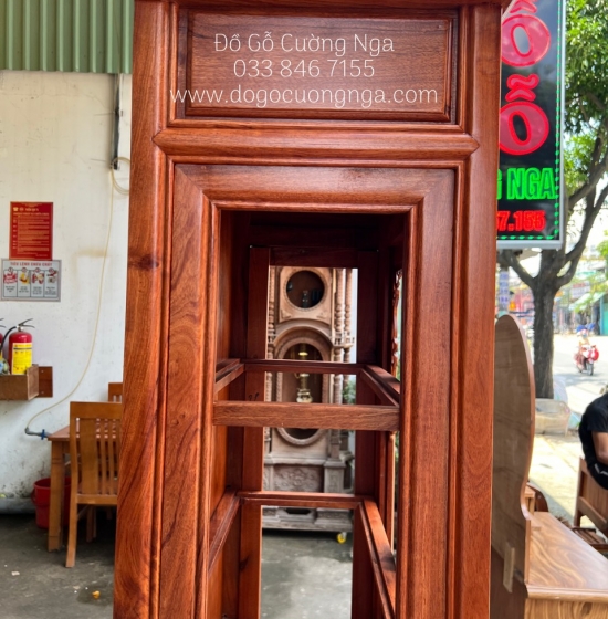 Tủ rượu gỗ Hương Đá đẹp giá rẻ - vuông 80cm 