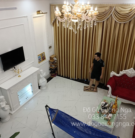 Lò sưởi trang trí gỗ xoan đào - kết hợp tủ rượu TG 01