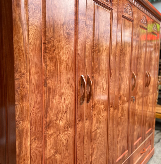 Tủ Áo Gỗ Hương Đá 5 Cánh Cao Cấp 