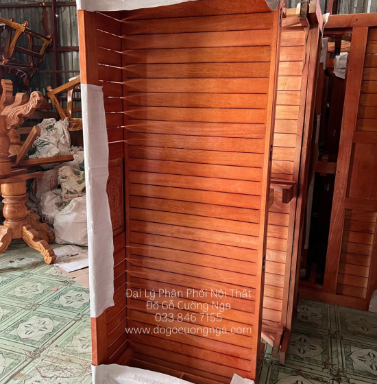 Ghế Giường Gỗ Sồi 2 Ngăn Kéo 1m4x1m9 Màu Cánh Gián Đẹp Giá Rẻ 