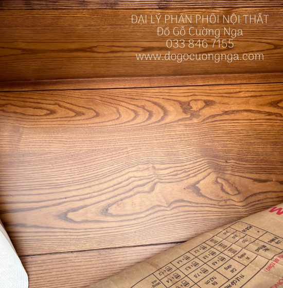 Bàn Ghế Sofa Gỗ Sồi Nga 2 Văng Choãi - Lau Màu Óc Chó SF 071