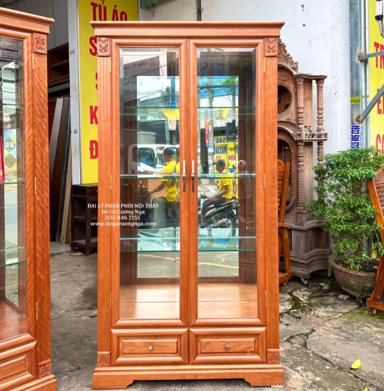Tủ Rượu Trang Trí Gỗ Xoan Đào Hiện Đại TG 14.11