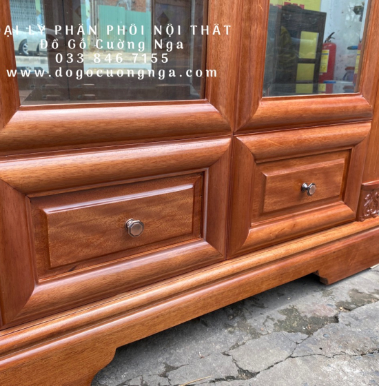 Tủ Rượu Trang Trí Gỗ Xoan Đào Hiện Đại TG 14.11