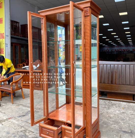 Tủ Rượu Trang Trí Gỗ Xoan Đào Hiện Đại TG 14.11