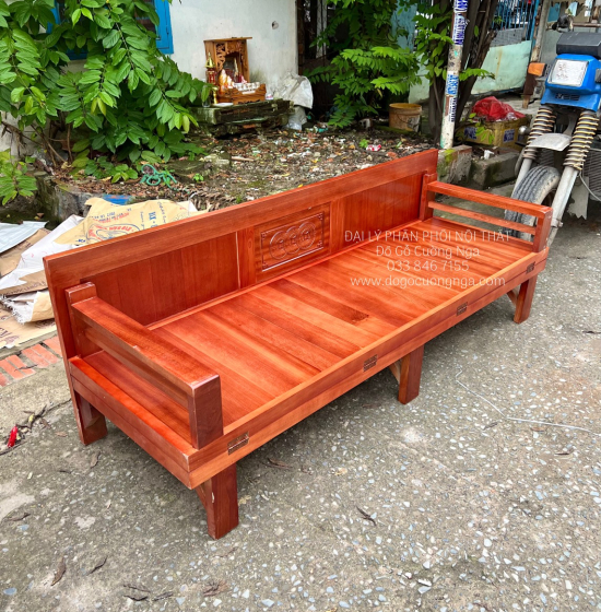Giường gấp gỗ - ghế giường gỗ xoan đào 1m2x1m9 