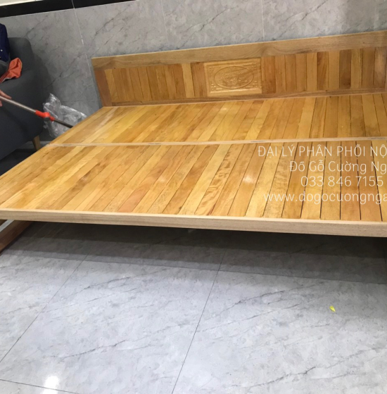 Giường Ghế Gấp Gỗ Sồi Giá Rẻ 1m2x1m9 Màu Tự Nhiên 