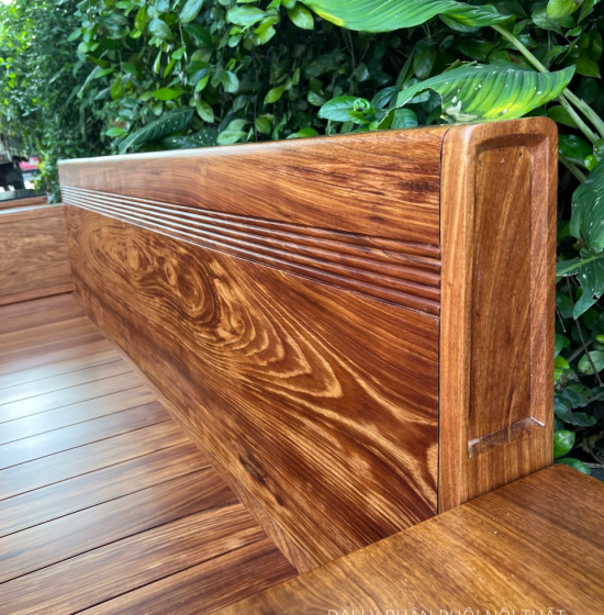 Ghế Sofa Gỗ Hương Vàng Cao Cấp Kèm Nệm - Ghế 2 Văng Sang Trọng 