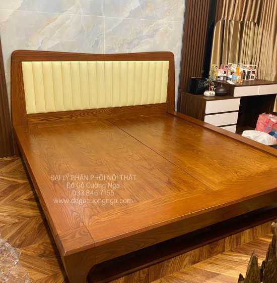 Giường Ngủ Gỗ Sồi Nga Kiểu Nhật Chân Quỳ Đẹp Hiện Đại 